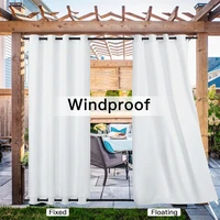 rybhome outdoor curtain waterproof extra patio windproof energy saving top and bottom stainless steel grommets for porch