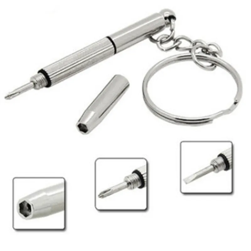 Инструменты для ремонта очков и часов: маленькие винты, портативный резак, трехв одный многофункциональный металлический отвертка 1,7 мм.