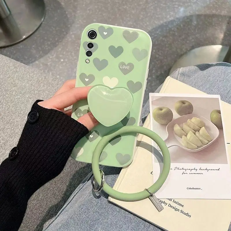 

Suitable For LG Velvet Phone Case, Anti Drop ProtectiveCase, Green Bracelet Style Protective Shell with Bracket