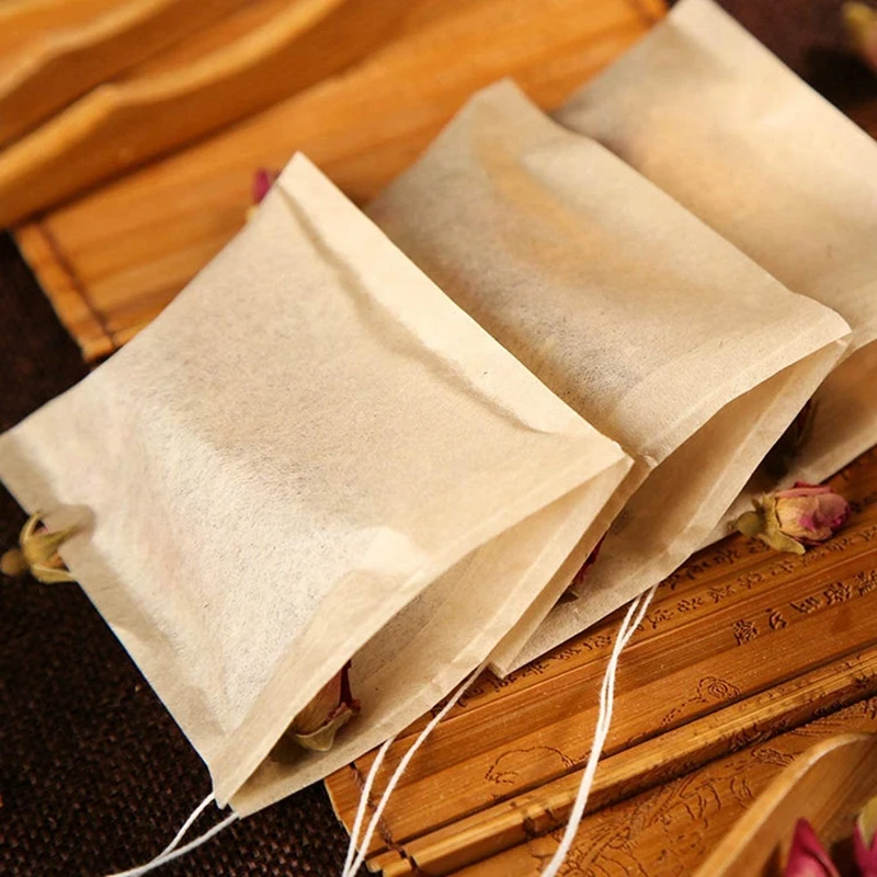 600 шт. одноразовые чайные фильтр-пакетики натуральный материал шнурок чайный