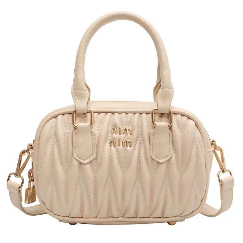 Luxury Brand Women's Bag 2023 New Fashion Pleated Satchels High Quality Purses Casual  Portable Small Square Handbag Sac