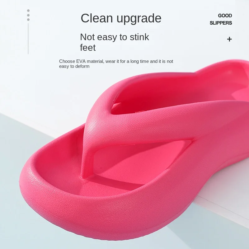 New Summer Women's Thick-Soled Slippers for Outdoor Wear with Casual Cool Comfortable Feeling EVA Flip-flops