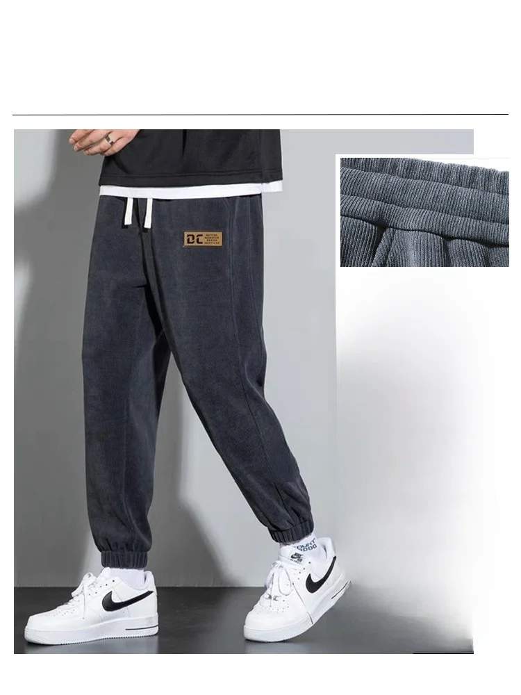 Осень и зима 2024 утолщенные вельветовые спортивные штаны на флисовой подкладке