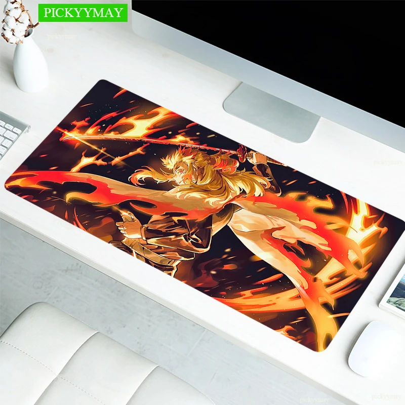 

Demon Slayer Table Mat Personalized Fabric Mouse Pad Carpet Desk Pad Mouse Mat Black Big Mousepad Rubber Mat For Computer