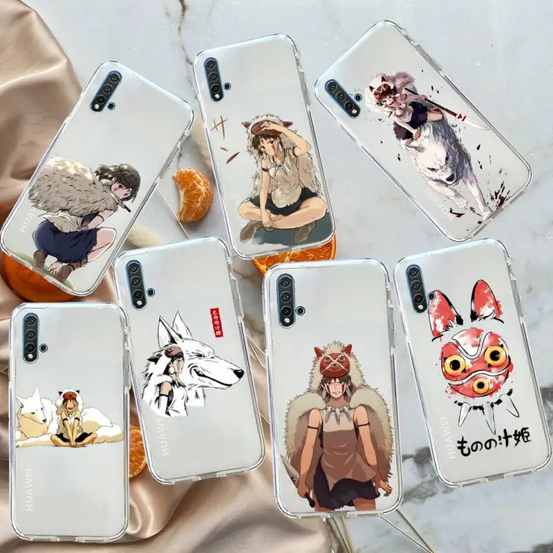 

Princess Mononoke anime Phone Case Transparent for Huawei honor P mate Y 20 30 40 10 8 5 6 7 9 i x c pro lite prime smart