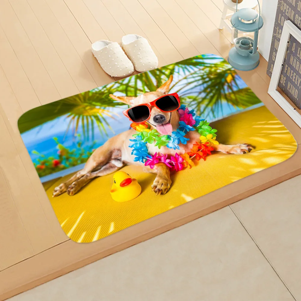 

Handsome Puppy Pattern Fashion Print Living Room Rectangle Rugs Entrance Furniture Decoration Entrance Doormat Decorative Mats