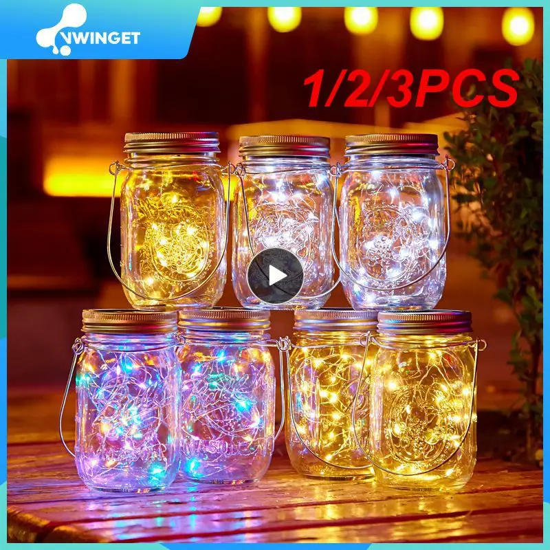 

1/2/3PCS Solar Power Mason Jar Lid Lights 2M 20 LEDs Fairy Firefly Jar Lids Lamp for Holiday Party Christmas Patio Lawn Garden