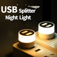 usb splitter light led book lamps small round night lights eye protection reading light computer mobile power usb charging