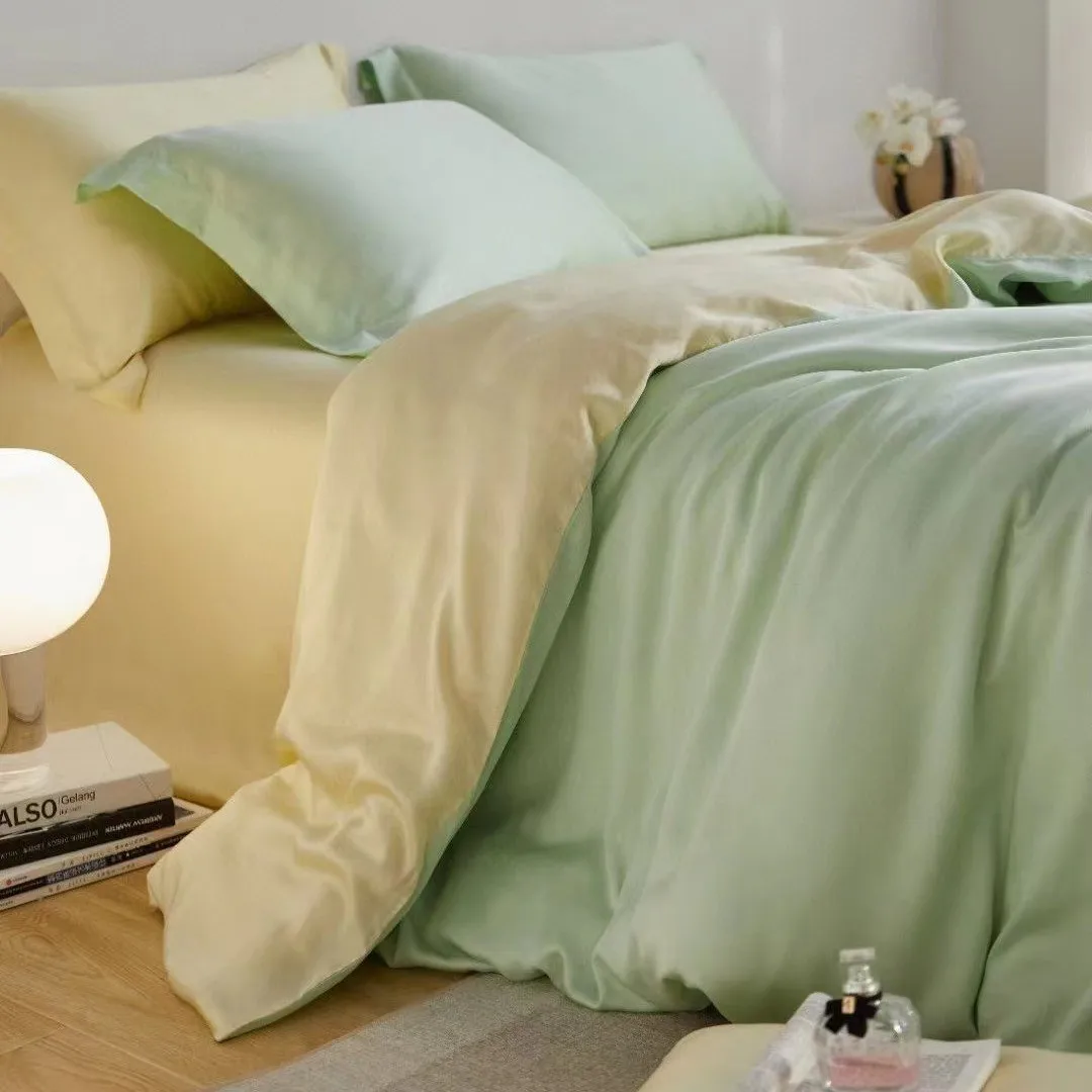 pure cotton summer long staple 100 count mm8 four piece set bed sheet duvet cover simple M101-2