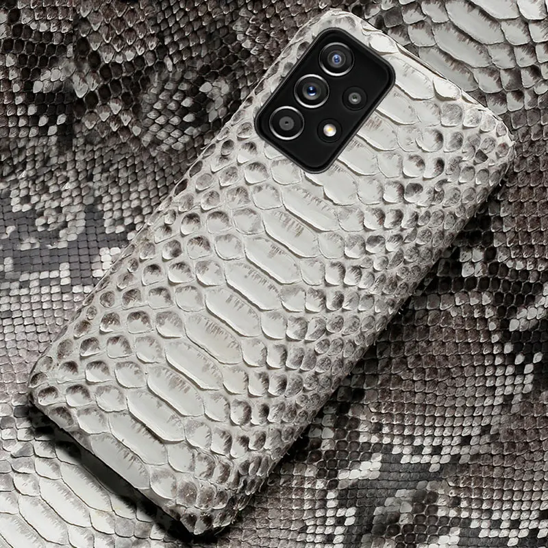 

The New Python Leather Phone case For samsung a52 a72 A51 a71 Genuine leather shockproof cover for samsung galaxy a52 a72 funda