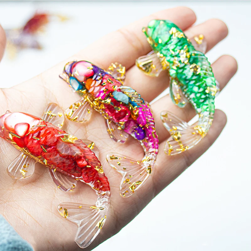 Кристальный камень гравий статуэтка счастливого кои рыба полимерная