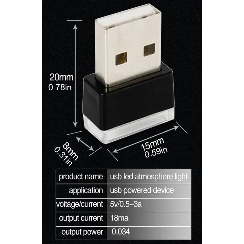 QM Mini USB Light светодиодное моделирование автомобиля окружающий свет неоновый