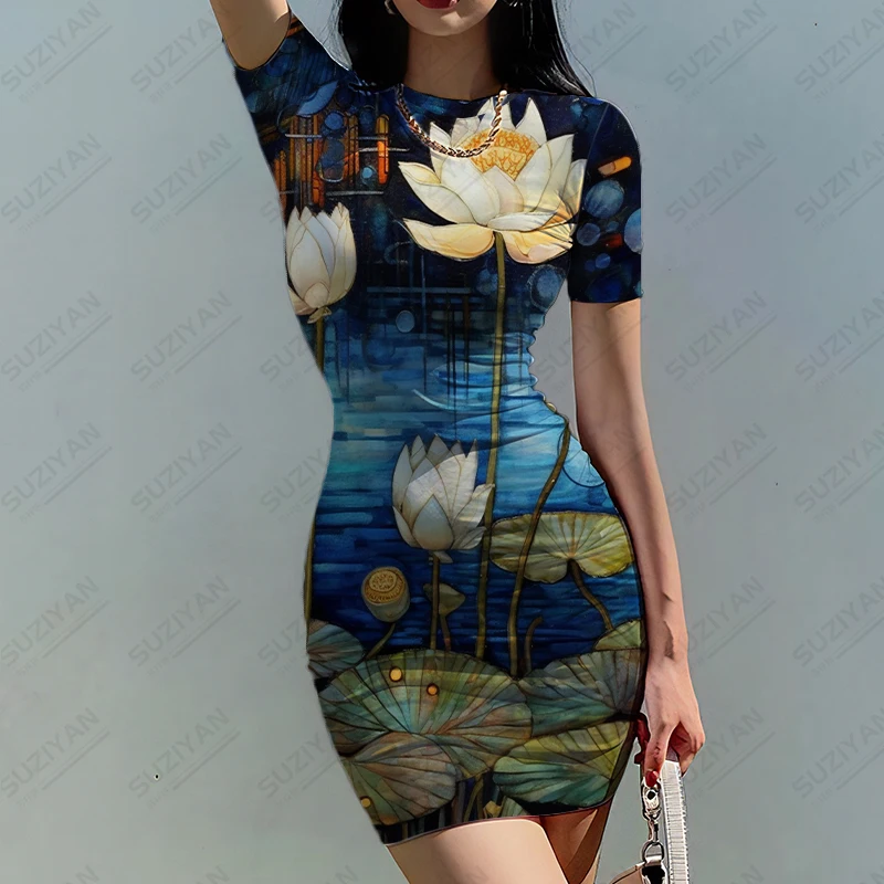 

Освежающее и удобное летнее женское платье, модное темпераментное платье с 3D принтом, гавайская модель, изысканное платье