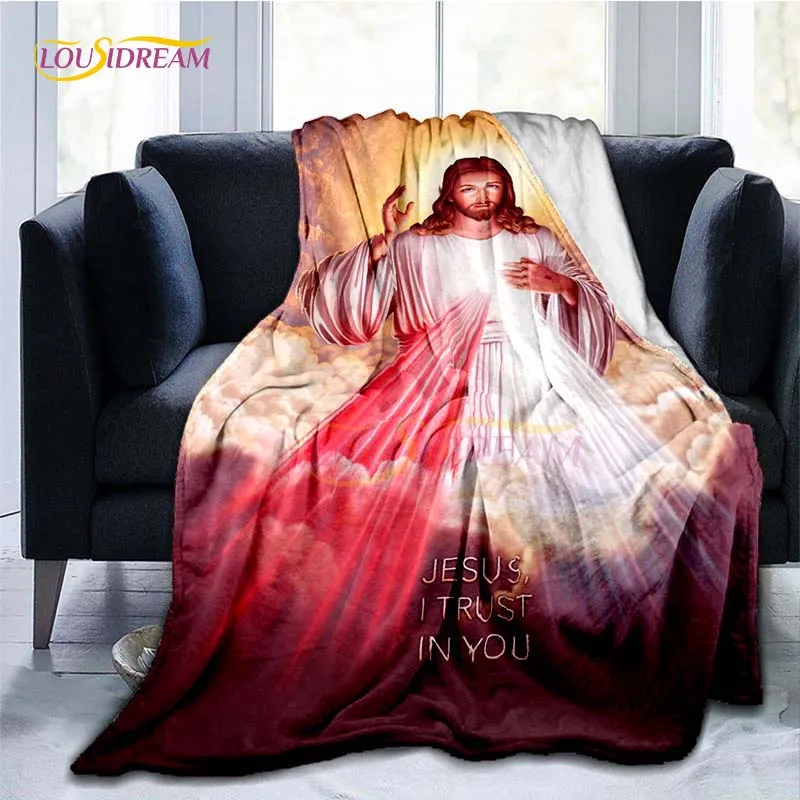 

Jesus Blessing Blanket Cover Christ Blankets for Beds Sofas Ultra-Soft Bed Sheet Warm Bedspread Bedding Decor Christian Gift