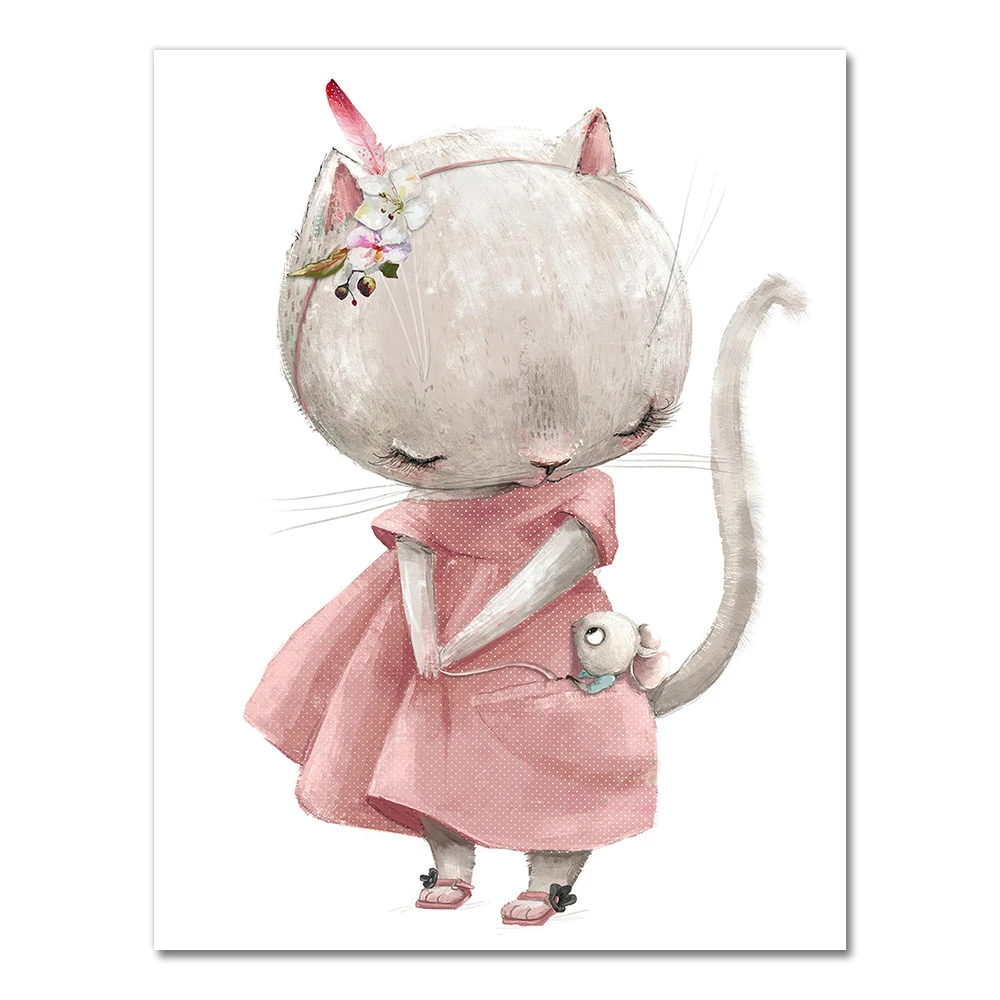 

Настенное искусство АлиПэинт, медведь и кролик, современный стиль