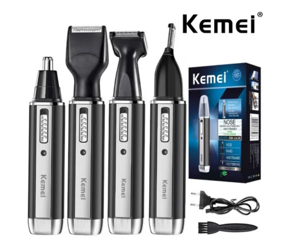 

Kemei 4 em 1 recarregável elétrica tudo em um aparador de cabelo para os homens grooming kit barba aparador sobrancelha