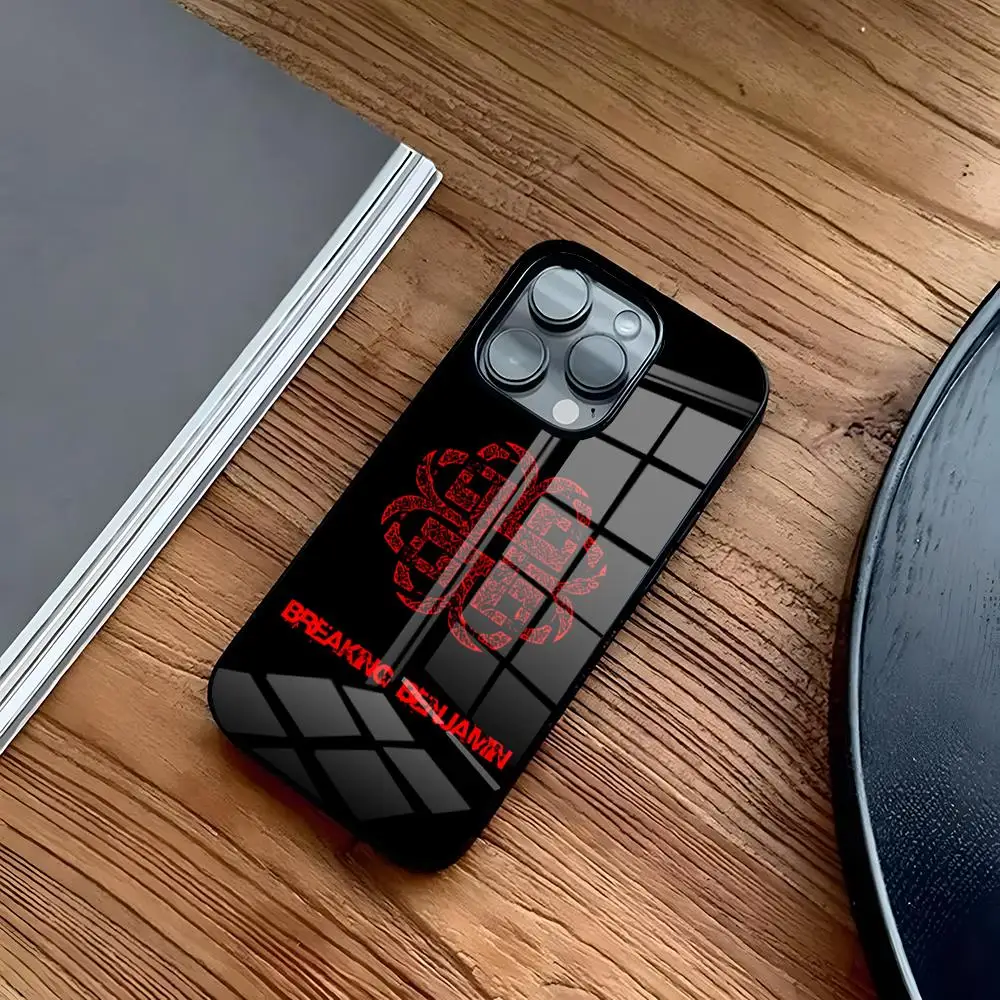 Чехол для телефона Breaking Benjamin iPhone 16 15 Pro 14 13 12 11 Mini X XS XR Max 6 8 Plus SE 2020 стеклянный дизайн
