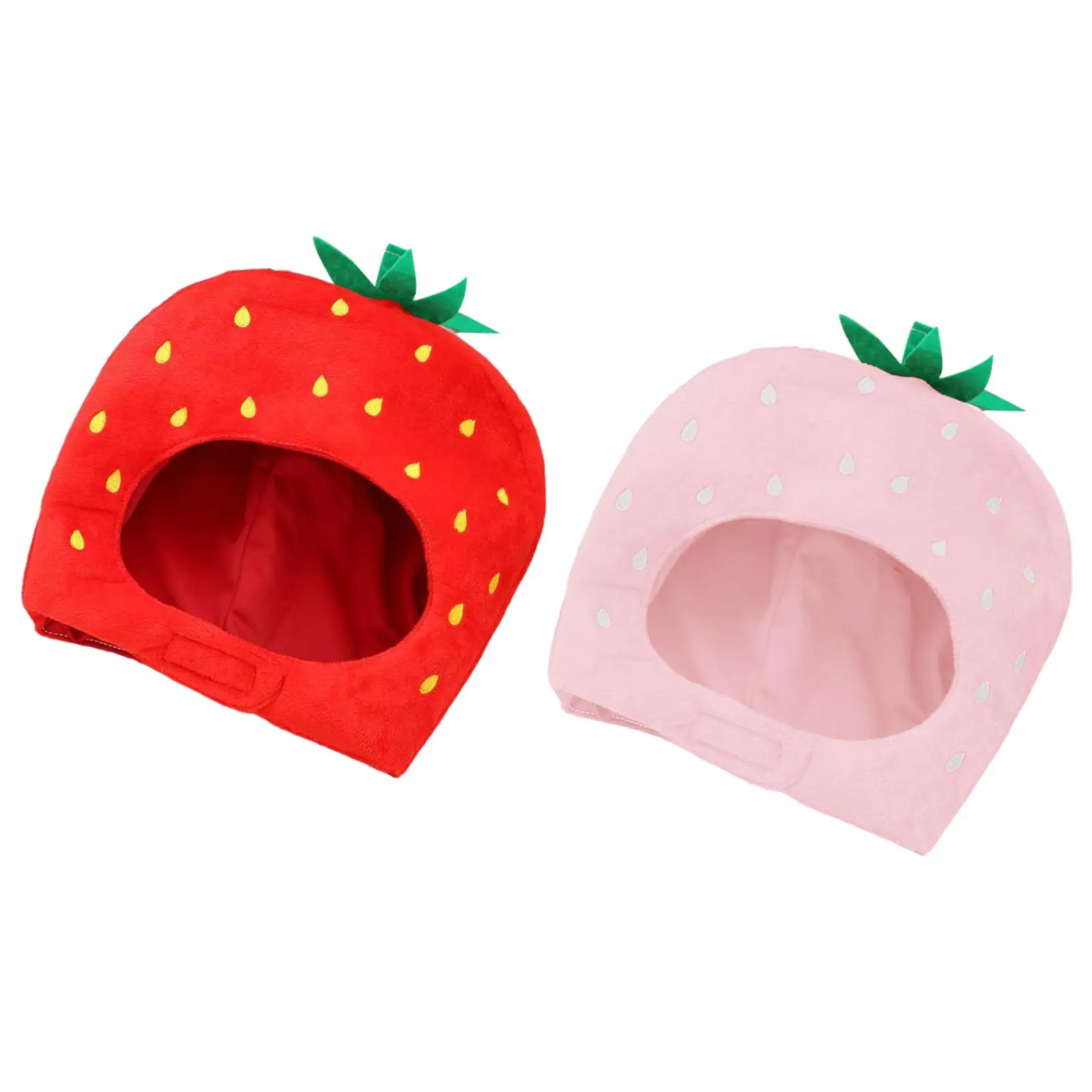 

Cute Plush Hat Funny Novelty Strawberry Hat Photo Props Dress Up Hat Cosplay Halloween Party Costume Headgear
