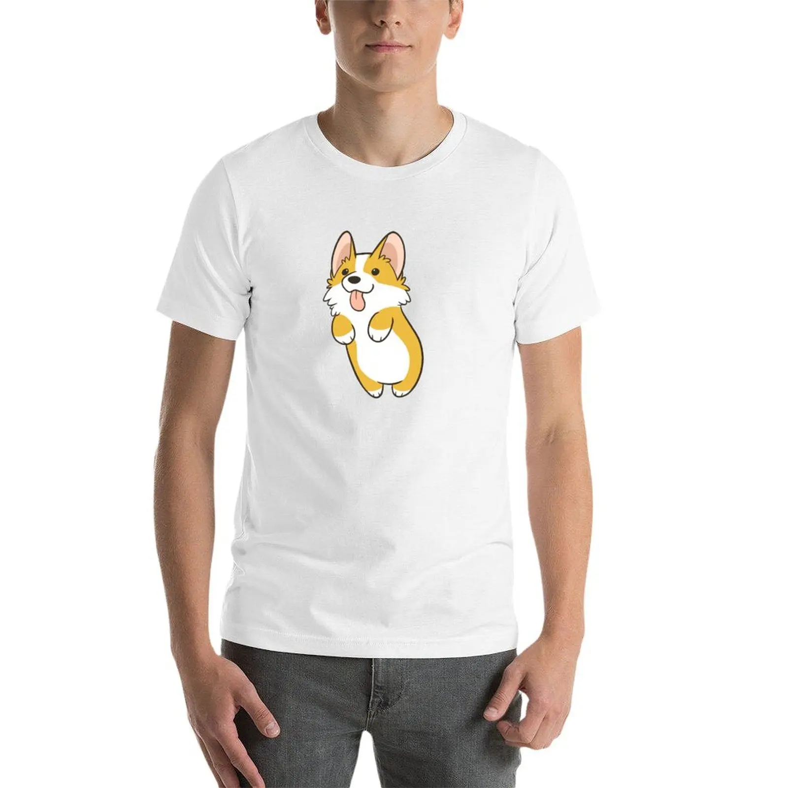 Фото Футболка Pembroke Corgi, футболки из 100% хлопка, мужские футболки с забавными рисунками, дизайнерская футболка №3