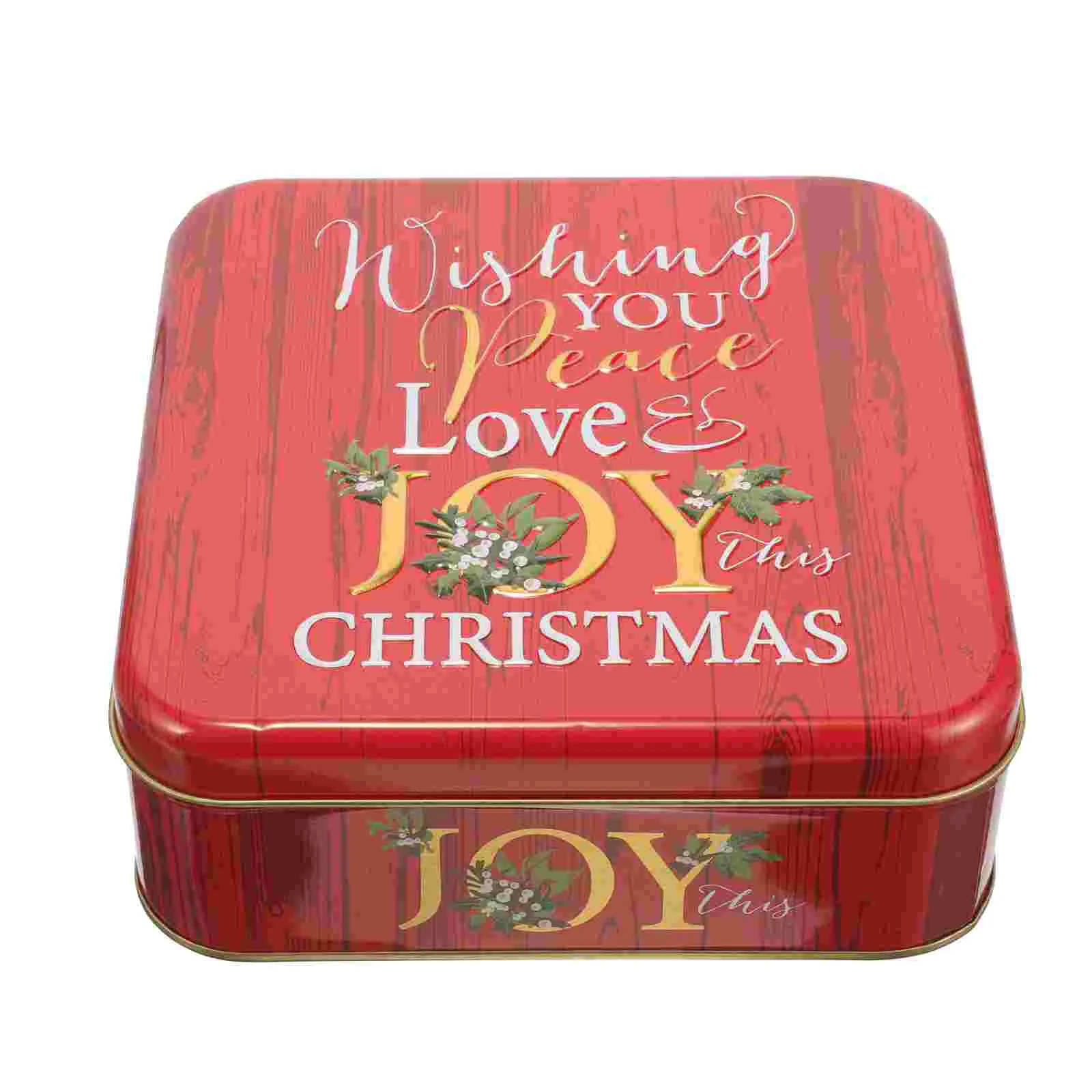 

Christmas Tinplate Cookie Tin Candy Biscuits Treat Box Small Gift Case Xmas Party Favor