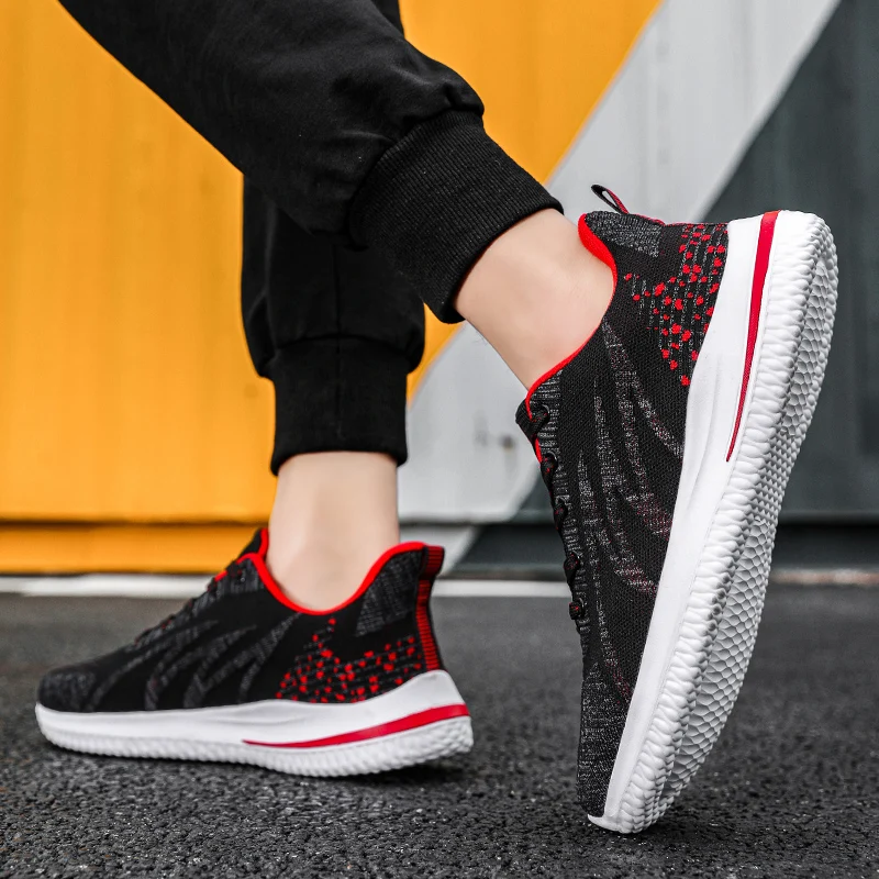 Mens Running Shoes Breathable Comfortable Sneakers Men Tennis Trainers Lightweight Casual Sports Shoes Male Lace-up Anti-slip