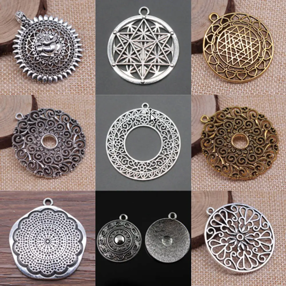 

Mandala flowers charms for jewelry making handmade Supplies for jewelry Pendant DIY