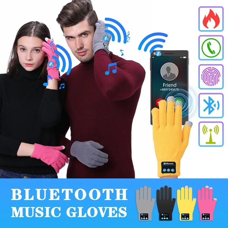

1 пара Bluetooth наушники перчатки варежки Зимние Мужские Женские беспроводные наушники гарнитура для громкой связи сенсорный экран ответить н...