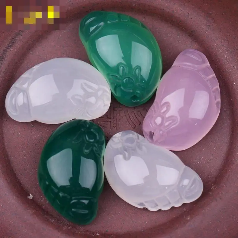 

Natural Pink Chalcedony Foot Beads For Jewelry Making Diy Bracelet Necklace Feet Jade Stone Bead Pendant Accessories Jewellery