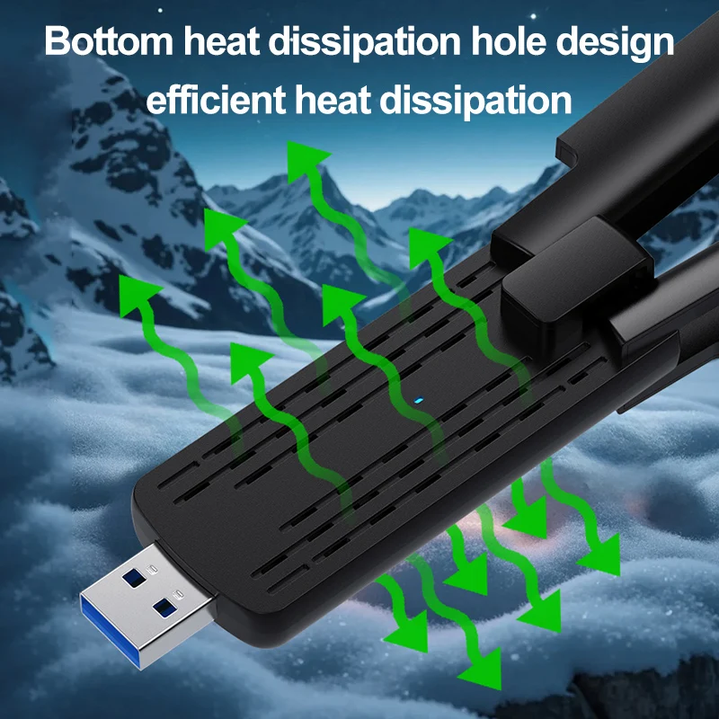 Фото AX900 WiFi USB-адаптер WiFi6 Bluetooth 5,4 двухдиапазонный 2,4G + 5,8 ГГц 2 антенный ключ USB приемник беспроводной карты для ПК/ноутбука №4