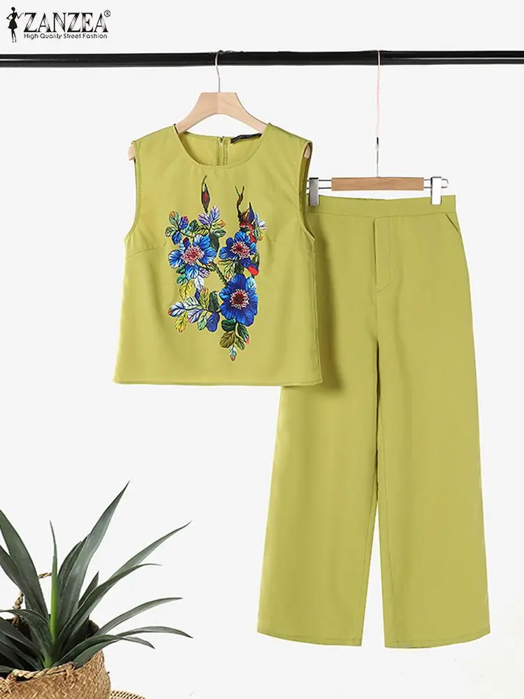 Костюм ZANZEA женский с винтажными брюками повседневный праздничный спортивный