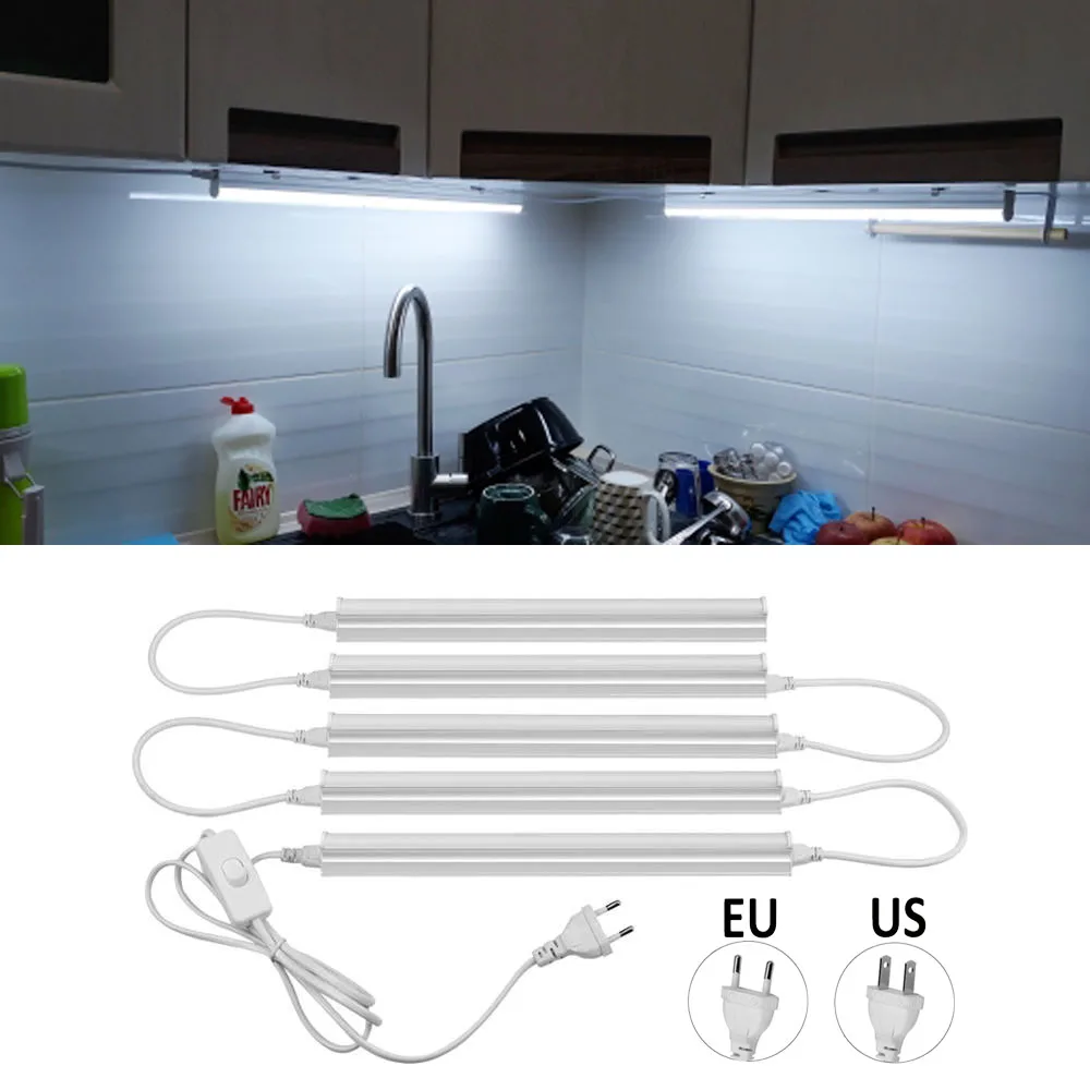 

57CM 29CM Cabinet lamps for kitchen led bar lights for kitchen aluminium profile barra de led light 220V 110V 2835 T5 Tube