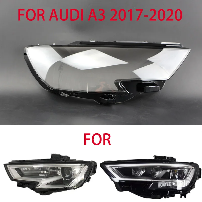 

For Audi A3 2016-2020 Headlight Lampshade Transparent Headlight Lens Lamp Hoods Lampshade Cover Lens Light Protection SHELL