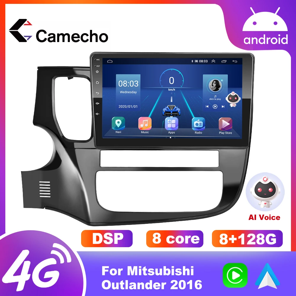 

Camecho Android 10 для Mitsubishi Outlander 2016 навигация GPS мультимедийный плеер Автомагнитола Стерео DVD головное устройство 8G
