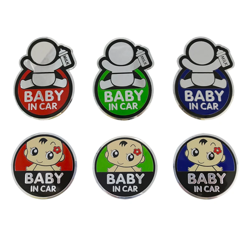 

Car Sticker Baby In Car Safety Warning Aluminum Trunk Fender Emblem Decal Decoration For Bmw Audi Peugeot Lexus Auto Accessories