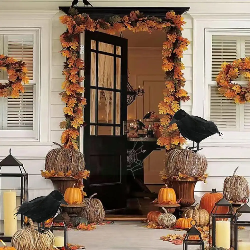 

Полимерная птица на удачу, ворона, модель животного, искусственная ворона, страшная прикроватная опора, украшение, птица ворон, гостиная, до...