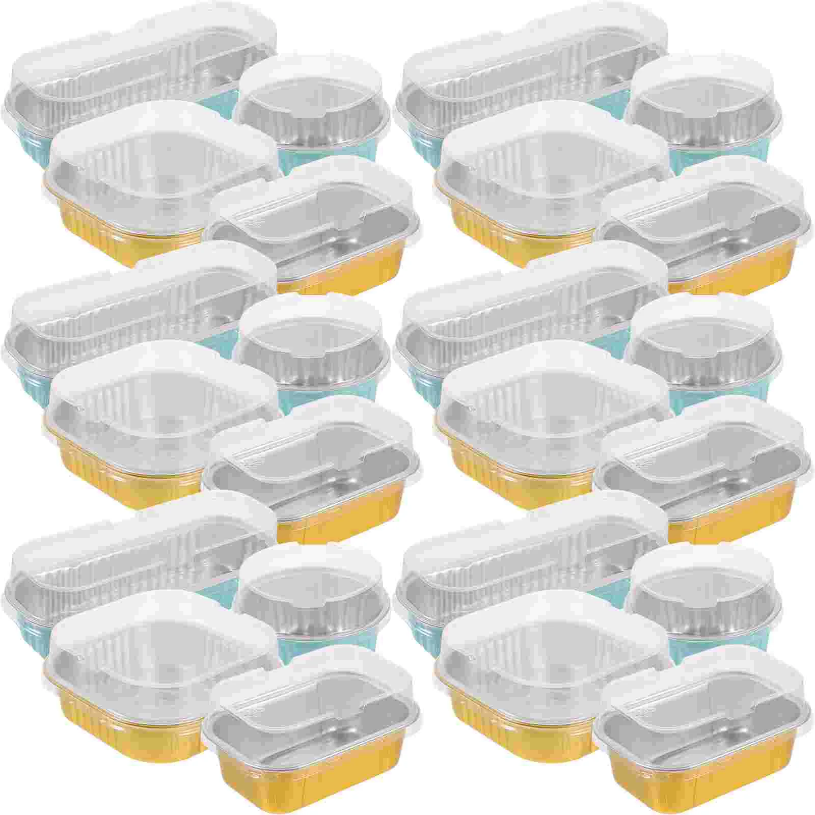 

40 Sets Roasting Pans Ovens Aluminum Foil Baking Bakeware Cake Disposable Bread Toast