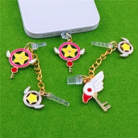 anime cute dust plug charm scepter type c anti dust cap phone dust protection stopper 3 5mm jack charge port plug for iphone