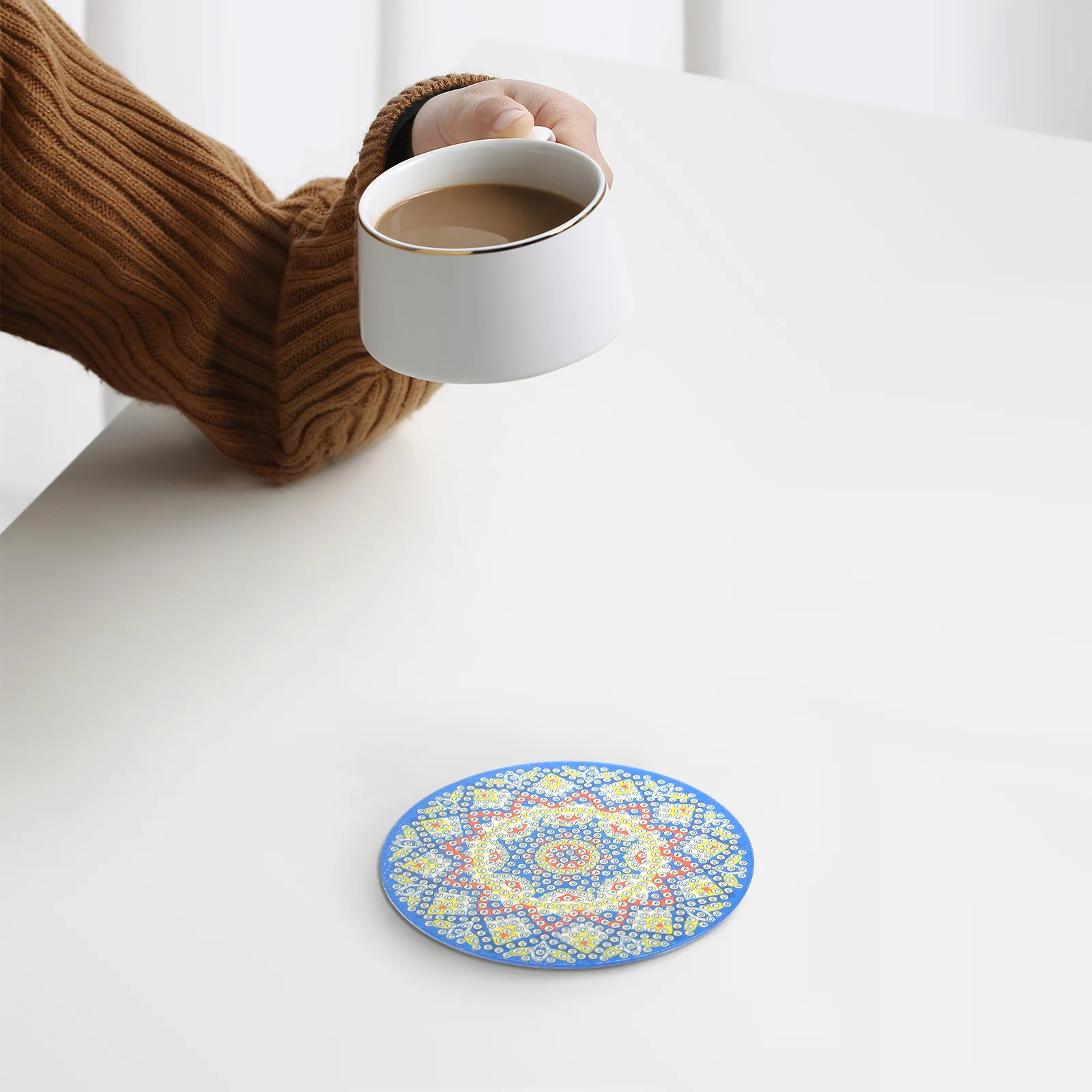 

Coaster Cup Coasters Drink Householdnon Pad Skid Anti Diymat Replaceable Place Delicate Decorative Resistant Heat Mats