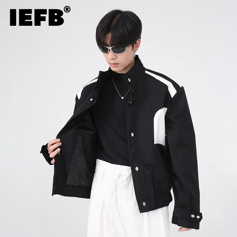 

Куртка IEFB мужская с воротником-стойкой, однобортная, контрастных цветов, в Корейском стиле, 9A6299, осень 2022