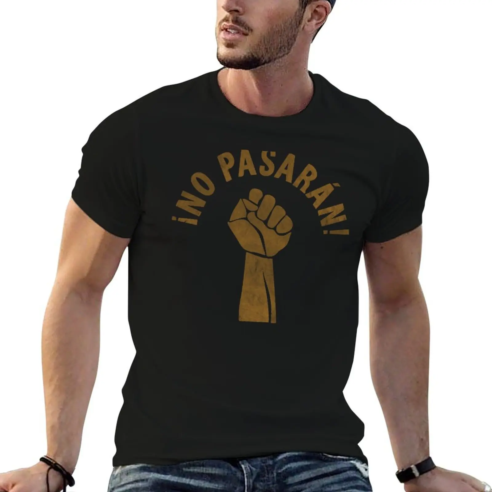 Фото Футболка No Pasaran UK, мужская дизайнерская футболка с аниме-принтом, мужские футболки с графическим рисунком №1