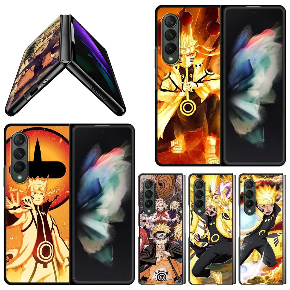 

Чехол для телефона Samsung Galaxy Z Fold3, тонкий чехол для смартфона Galaxy Z Fold 3 ZFold3, Черный Твердый чехол Naruto Battle