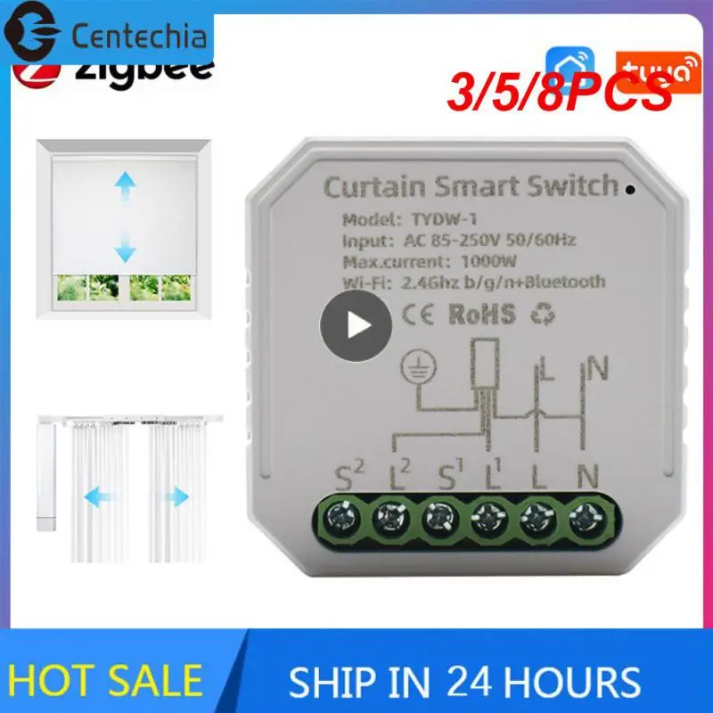 

3/5/8PCS Mini Blind Switch Smart Life App Via Wireless For Roller Shutter Electric Motor Voice Control Tuya