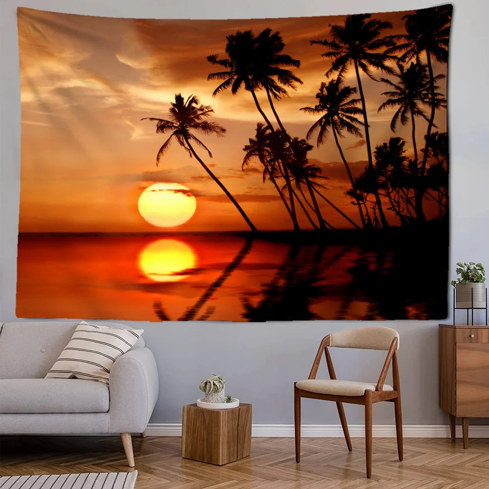 

Sunset Reflection Tree Beauty Tapestry Wall Decoration Living Room Bathroom Bedroom Kitchen Dormitory Home Hangings Decor Gifts