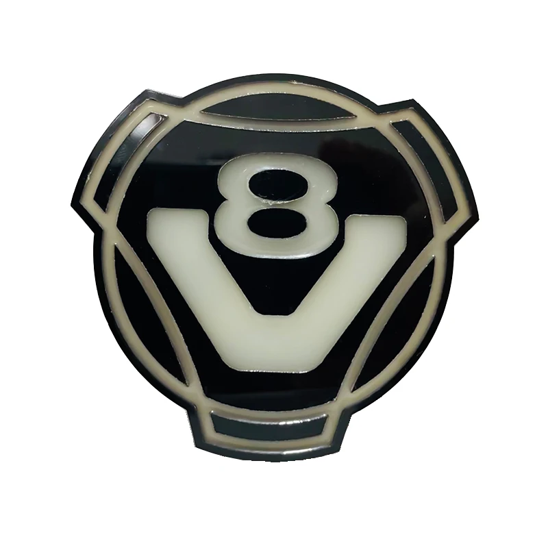 1x V8 логотип подходящий для Scania Truck Custom Front решетка эмблема на решетку Badge с белым 24V