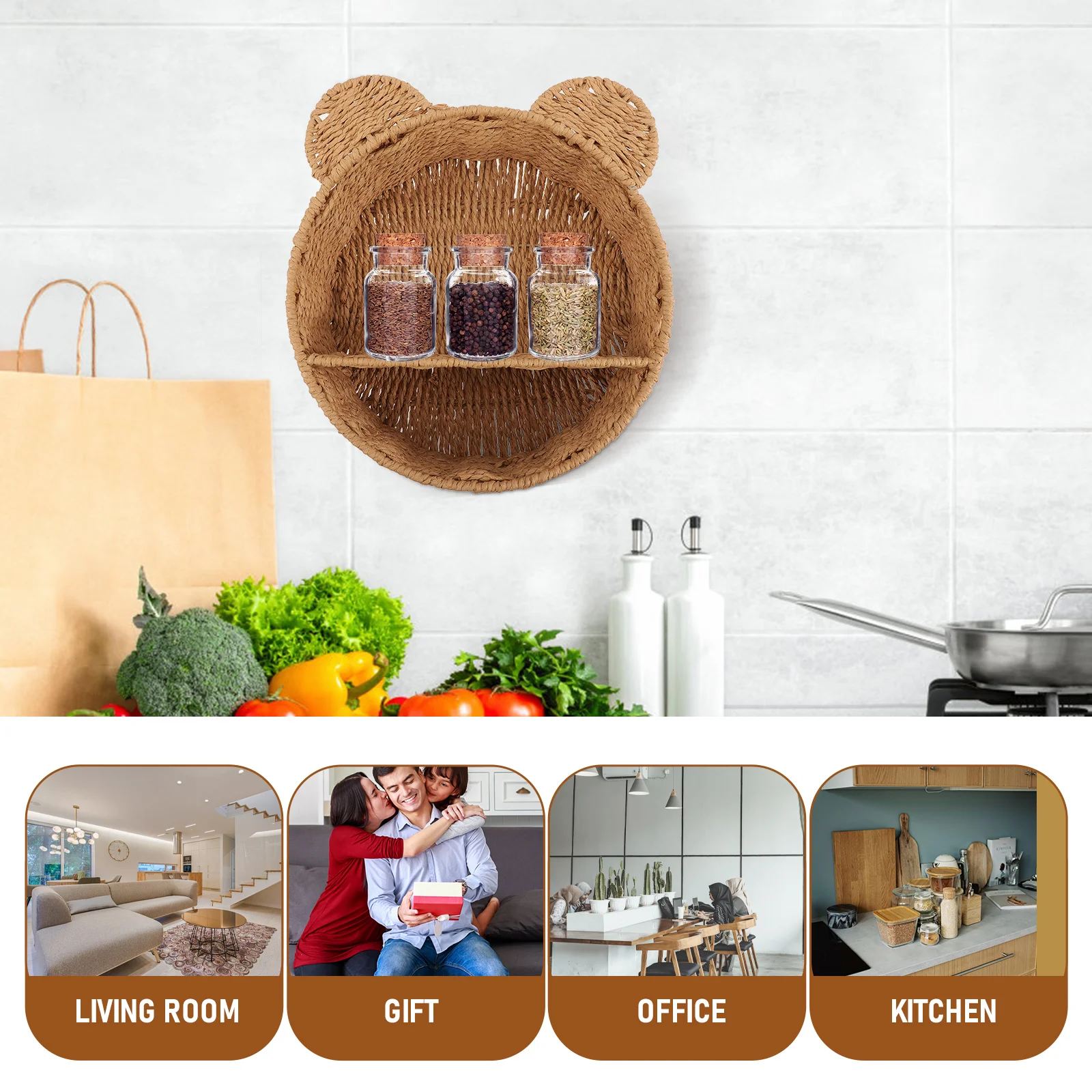 

Wall Shelf Hanging Storage Floating Basket Rattan Woven Baskets Wicker Entryway Photo Bookshelf Frame Toilet The Over Pantry