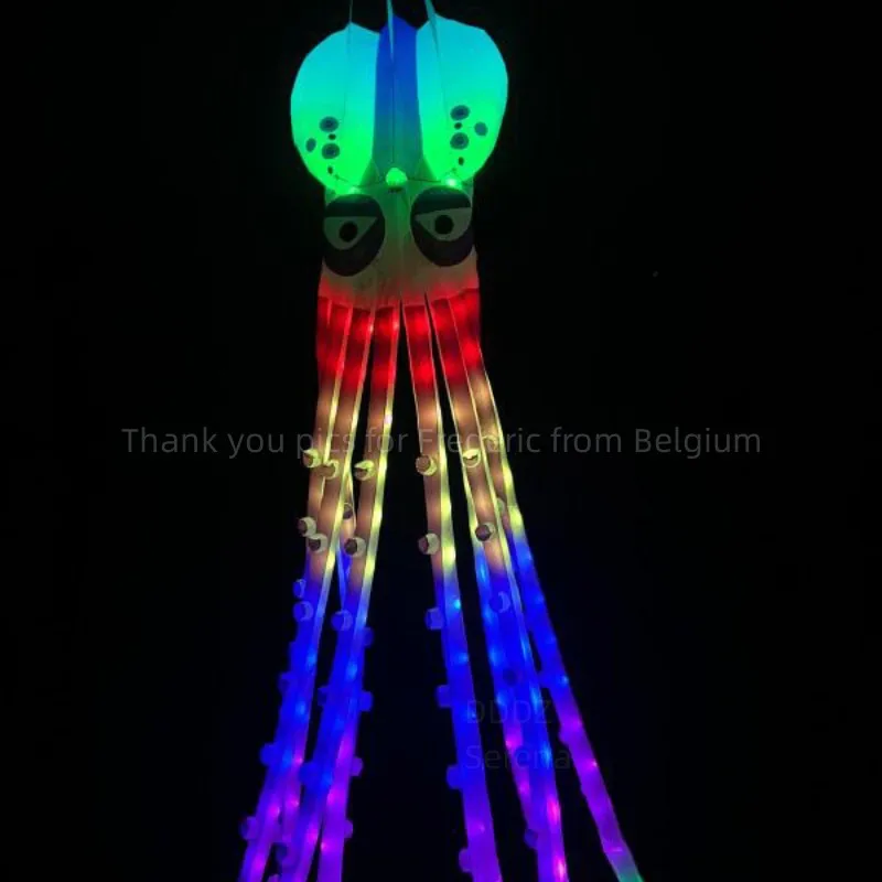 Воздушный змей для шоу 18m светодиодный octopus Большой Мягкий надувной летающие с