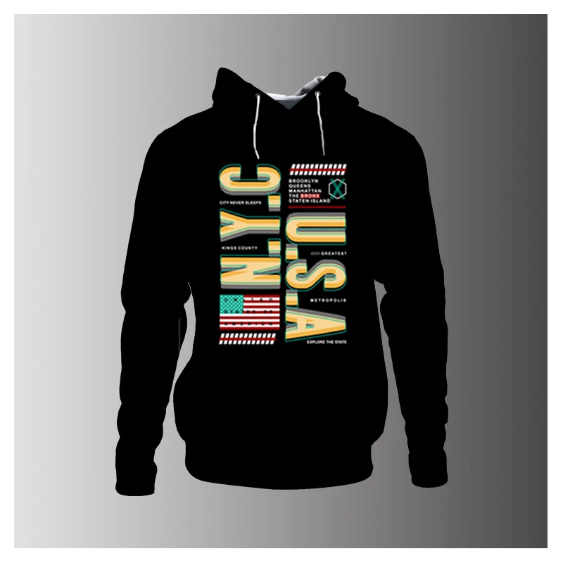 

2022 New Autumn And Winter Men's Hoodie Comfortable Sports Fashion 3D Printing Custom Simple Oversized Gound Neck Drawstring S-6