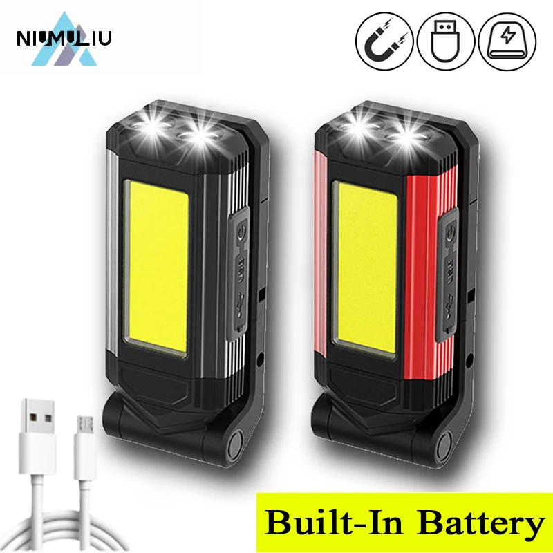 

C3 Built-in battery COB Work Light USB Rechargeable Super Bright LED Portable Camping Lamp Tail Magnet Adjustable Lantern
