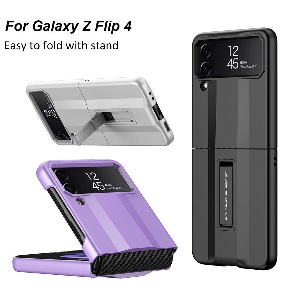 

Shockproof Matte Case Stand for Samsung Galaxy Z Flip 4 5G Case Hinge Protector Hard Case Bracket for Samsung Z Flip4 Case