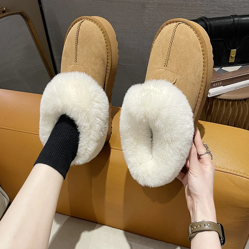 Women's snow boots new winter cashmere thickened warm short tube cotton shoes